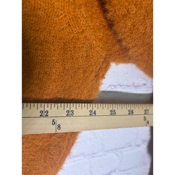 Urban Outfitters Cardigan Sweater Warm Fuzzy Orange Button Front Oversized - Picture 9 of 11